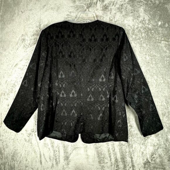 Lane Bryant Blazer Womens 20 Plus Size Black Jacquard Tuxedo Style Casual Party - Picture 3 of 9